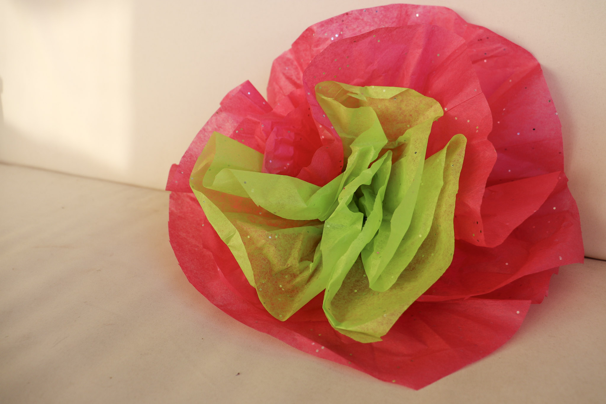 How to Make Flowers Out of Tissue Paper, Tissue Paper Craft, Tissue Paper Crafts, Giant Flowers out of Tissue Paper, Charlotte Artist, Birthday Party Craft Ideas