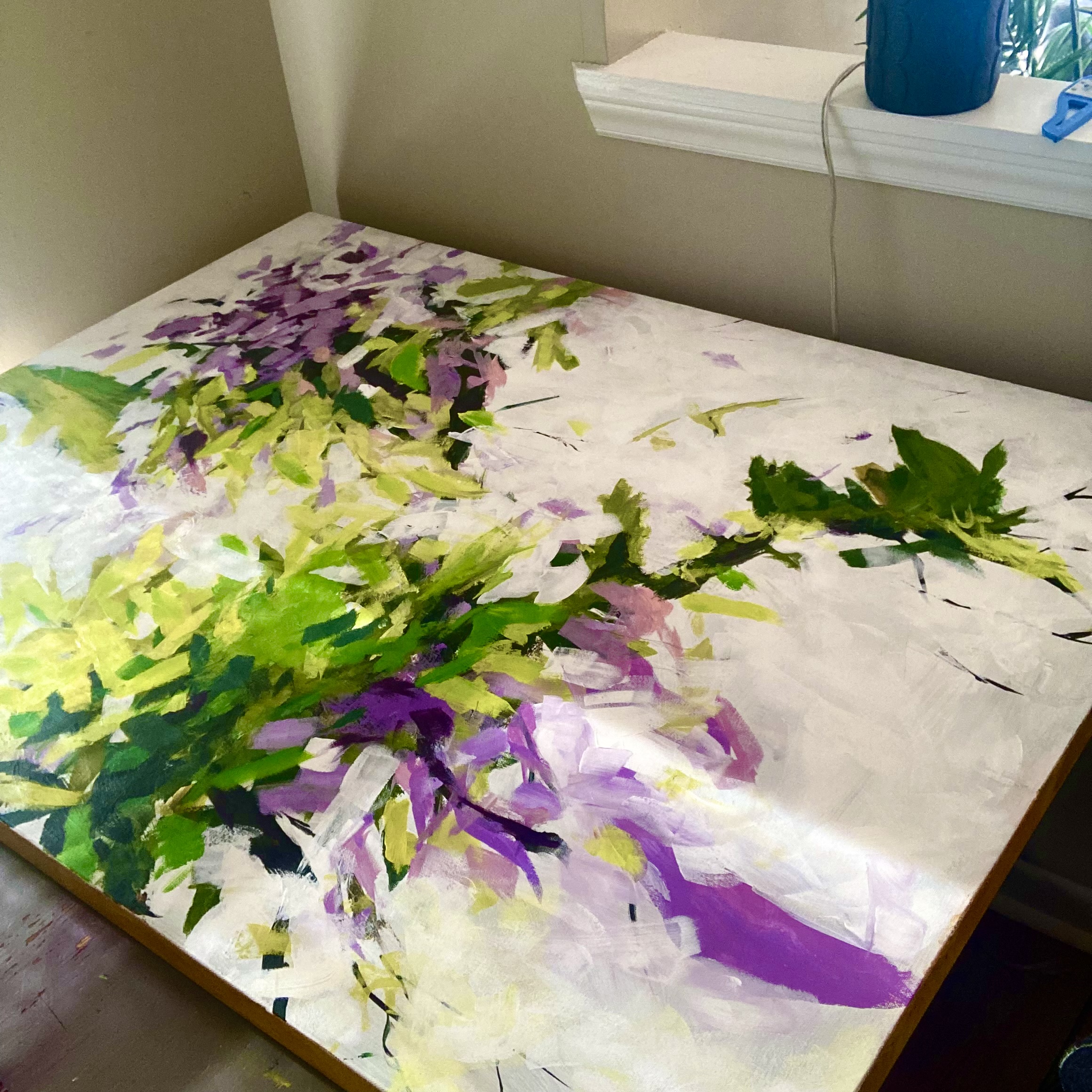 February Florals. How to back and abstract acrylic painting